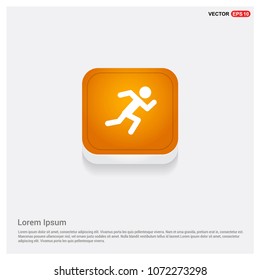 Runner Icon Orange Abstract Web Button
