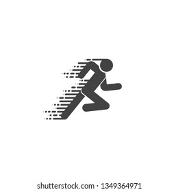 Runner icon. Run logo in flat and linear style. Runner symbol. Sport logo. - vector illustration