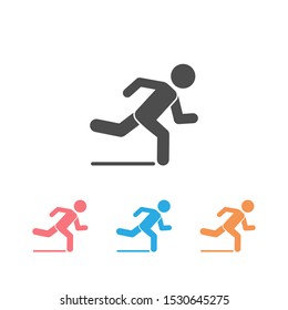 Runner icon set. Logo element vector illustration. Runner symbol design. colored collection. Runner concept. Can be used in web and mobile