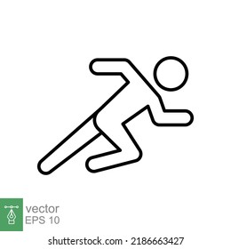 Runner icon. Simple outline style. Man run fast, race, sprint, sport concept. Thin line vector illustration isolated on white background. EPS 10.