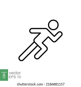 Runner icon. Simple outline style. Man run fast, race, sprint, sport concept. Thin line vector illustration isolated on white background. EPS 10.