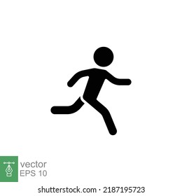 Runner icon. Simple solid style. Man run fast, race, sprint, sport concept. Glyph vector illustration isolated on white background. EPS 10.