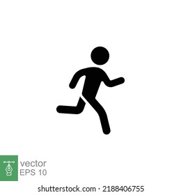 Runner icon. Simple solid style. Man run fast, race, sprint, sport concept. Glyph vector illustration isolated on white background. EPS 10.