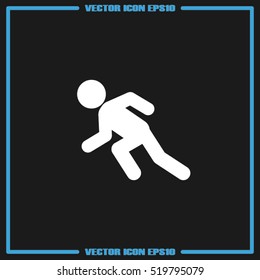 runner icon vector illustration eps10. Isolated badge athlete flat design for website or app - stock graphics