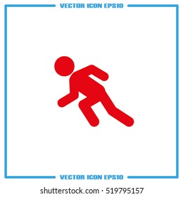 runner icon vector illustration eps10. Isolated badge athlete flat design for website or app - stock graphics