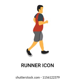 Runner icon vector isolated on white background, Runner transparent sign , standing people, person or human illustration