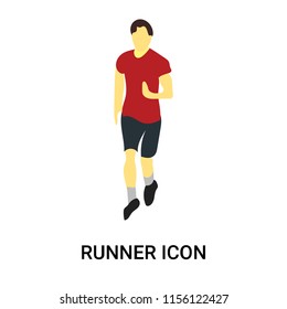 Runner icon vector isolated on white background, Runner transparent sign , standing people, person or human illustration