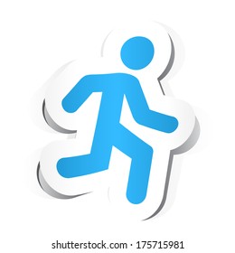 Runner Icons with Paper Design.