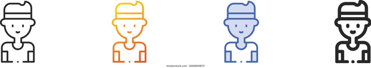 runner icon.Thin Linear, Gradient, Blue Stroke and bold Style Design Isolated On White Background