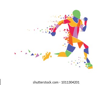 runner illustration. colorful illustration. lifestyle and sporty illustration. grapich asset.