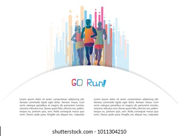 runner illustration. colorful illustration. lifestyle and sporty illustration. grapich asset.