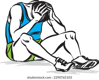 runner injury sport athlete losing competition concept vector illustration