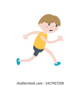 Runner. Isolated vector illustration. Childish style.