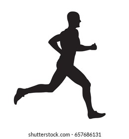 Runner isolated vector silhouette