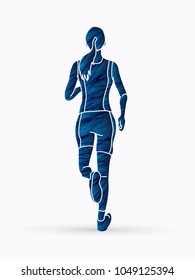 Runner jogger,Athletic Running designed using grunge brush graphic vector