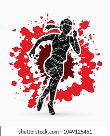 Runner jogger,Athletic Running graphic vector