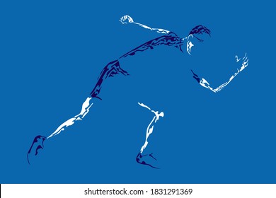Runner, jogging, sprinter. Athlete vector, train running