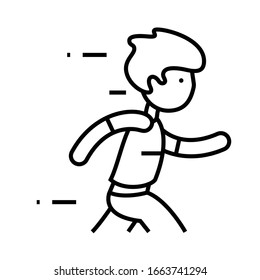Icono de línea de ejecución, signo de concepto, ilustración de vector de contorno, símbolo lineal.