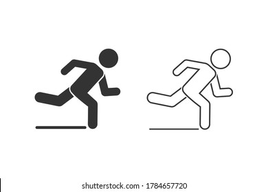 Runner line icon set. Logo element illustration. Runner symbol design. colored collection. Runner concept. Can be used in web and mobile