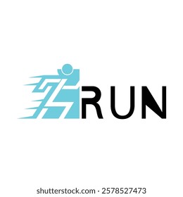 runner logo design illustration on white background