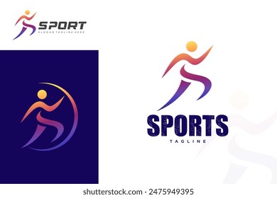 runner logo design . people Sport logotype template. Vector illustration