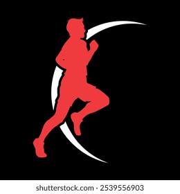 runner logo design silhouette vector file