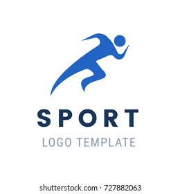 Runner logo. Fast abstract running man. Vector illustration stylized athlete figure