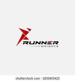 Runner logo. Fast simple stylized	