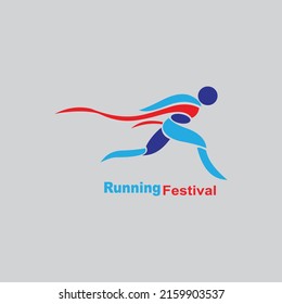 Runner-Logo. Schnell schlichte, stylisierte Sportfigur.