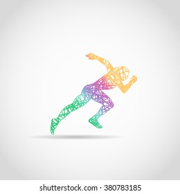 Runner logo in rainbow colors