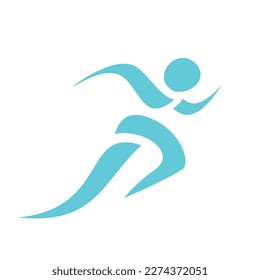 runner logo template design. active fast athlete sign and symbol.