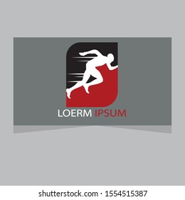 Runner logo template vector graphics