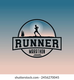 Runner logo vector graphic of illustration