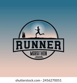 Runner logo vector graphic of illustration