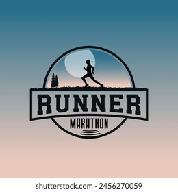Runner logo vector graphic of illustration