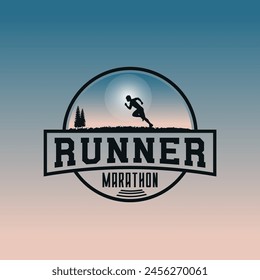 Runner logo vector graphic of illustration