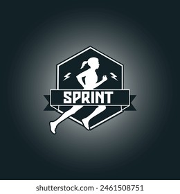 Runner logo vector graphic illustration on background, good for marathon, half marathon, sprint, sticker badges 
