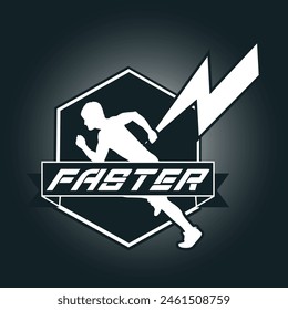 Runner logo vector graphic illustration on background, good for marathon, half marathon, sprint, sticker badges 
