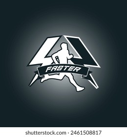 Runner logo vector graphic illustration on background, good for marathon, half marathon, sprint, sticker badges 
