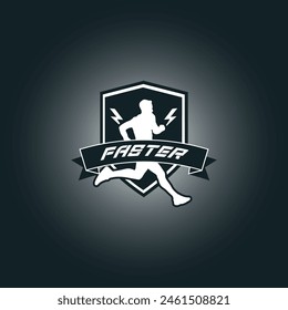 Runner logo vector graphic illustration on background, good for marathon, half marathon, sprint, sticker badges 
