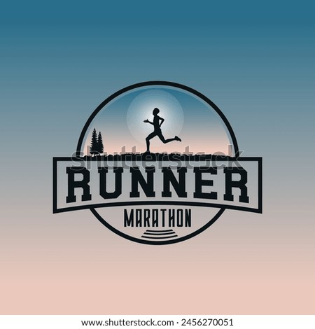Runner logo vector graphic of illustration