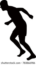 a runner man body, silhouette vector