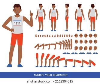 Runner man character vector design.  Create your own pose.