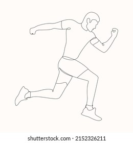 Runner Man Continuous Line Art Drawing Stock Vector (Royalty Free ...