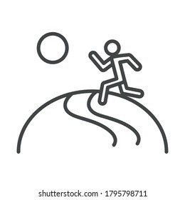 runner man path outdoor speed sport race line icon design vector illustration