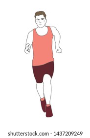 Runner man,athlete,marathon runner,Sprinter. Isolated icon on white,flat design.Adapted for websites and mobile applications.Vector image.