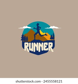 runner marathon logo vector graphic of illustration