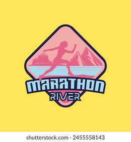 runner marathon logo vector graphic of illustration