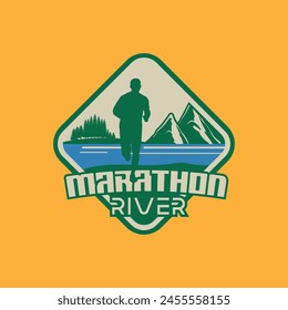 runner marathon logo vector graphic of illustration