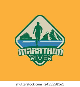 runner marathon logo vector graphic of illustration